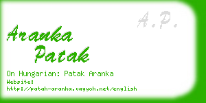 aranka patak business card